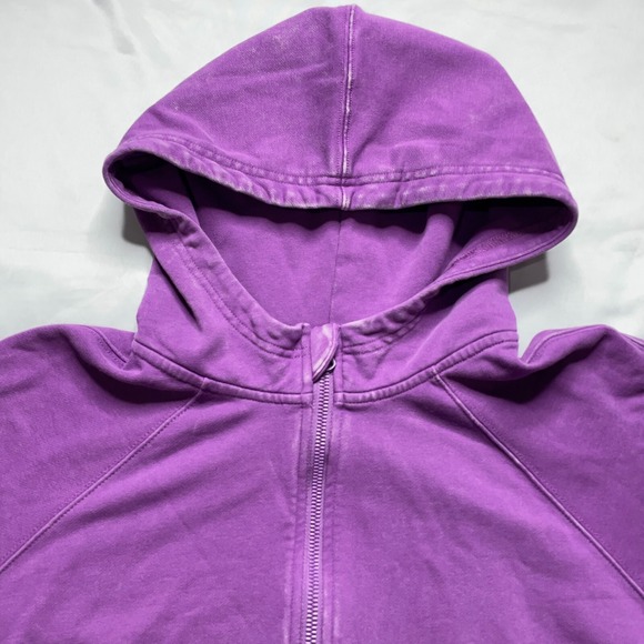 JoyLab Cropped Hoodie Womens Small Purple 1/4 Zip Thombhole Raglan Sleeve Sports - Picture 2 of 16